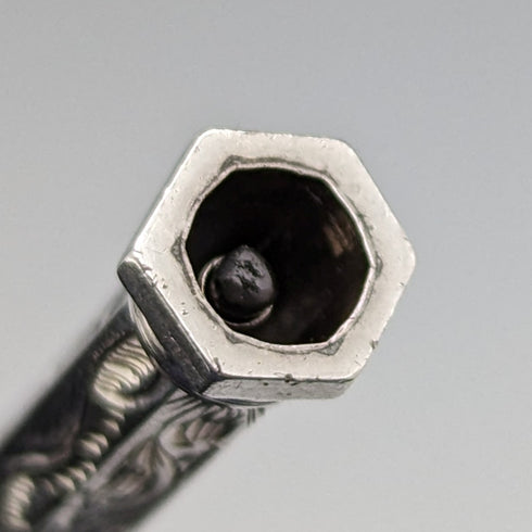 英国アンティーク シャープペンシル ブラッドストーン装飾 伸縮式84-108mm