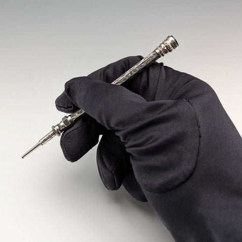 英国アンティーク シャープペンシル ブラッドストーン装飾 伸縮式84-108mm