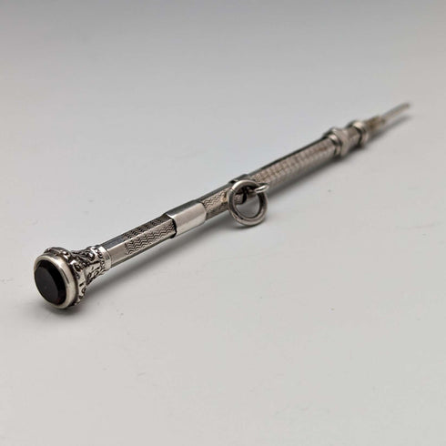 英国アンティーク シャープペンシル レッドガラス装飾 伸縮式81-98mm