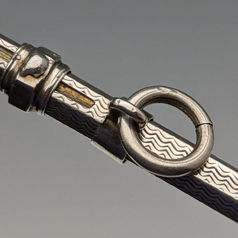 英国アンティーク シャープペンシル レッドガラス装飾 伸縮式81-98mm