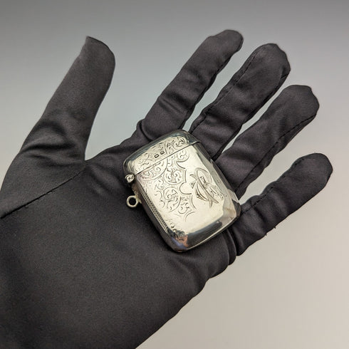 1911 年英國古董純銀 Vesta 盒 27 克火柴盒 William Adams