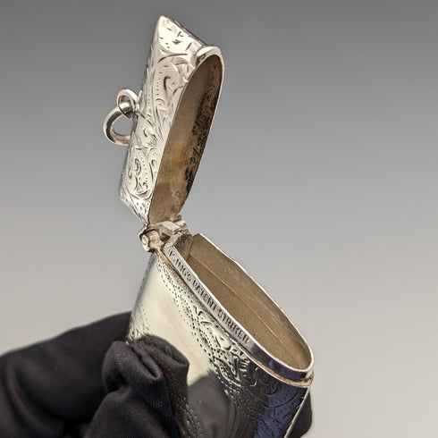 1898 British Antique Sterling Silver Vesta Case 25g Match Case Henry Williamson