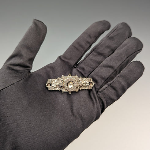 1895 年英國古董純銀花朵設計胸針 Adie & Lovekin