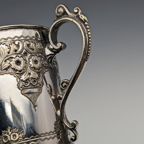 Circa 1870 British Antique Silver Plated Mug Cooper Brothers