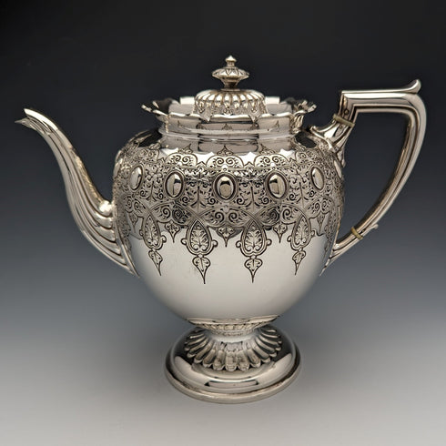 英国アンティーク ビクトリアン シルバープレート製 ティーセット