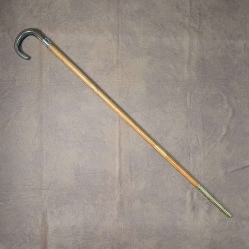 Bastón de caballero vintage británico de 1932, mango curvado de cuerno, 86 cm