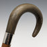 Bastón de caballero vintage británico de 1932, mango curvado de cuerno, 86 cm