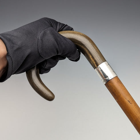1932 年英國復古男式手杖角彎柄 86 厘米