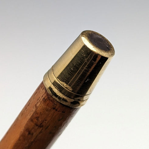 1922 年英國古董男士手杖,彎柄,棕褐色軸,86 厘米