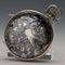 Circa 1923 Antique Longines pocket watch with flower and bird decoration, silver side Niero Hunter case, in good working order