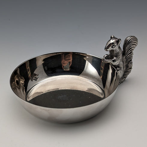 British Vintage Silver Plated Squirrel Decor Bowl Dish VINERS