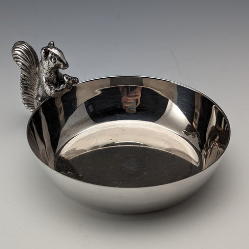 British Vintage Silver Plated Squirrel Decor Bowl Dish VINERS