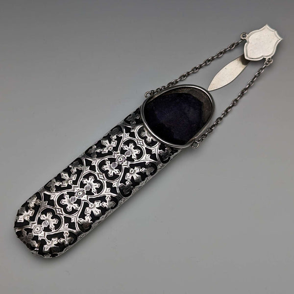 1901 年英國古董純銀 Chatelaine 眼鏡盒 Hilliard and Thomason