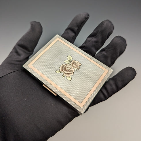 1949 年英國復古純銀玫瑰裝飾煙盒 101 克 JHC