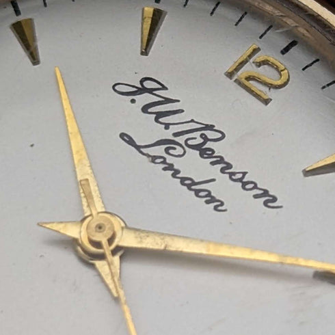 1970 British Vintage JW Benson K9 solid gold case men's watch in good working order