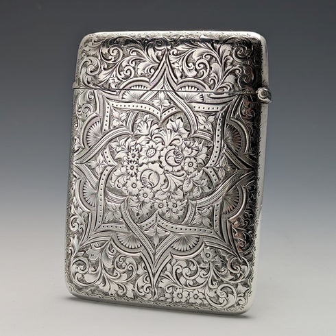 1898年 英国アンティーク 純銀製 カードケース 75g Saunders and Shepherd