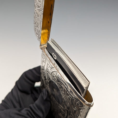 1898年 英国アンティーク 純銀製 カードケース 75g Saunders and Shepherd