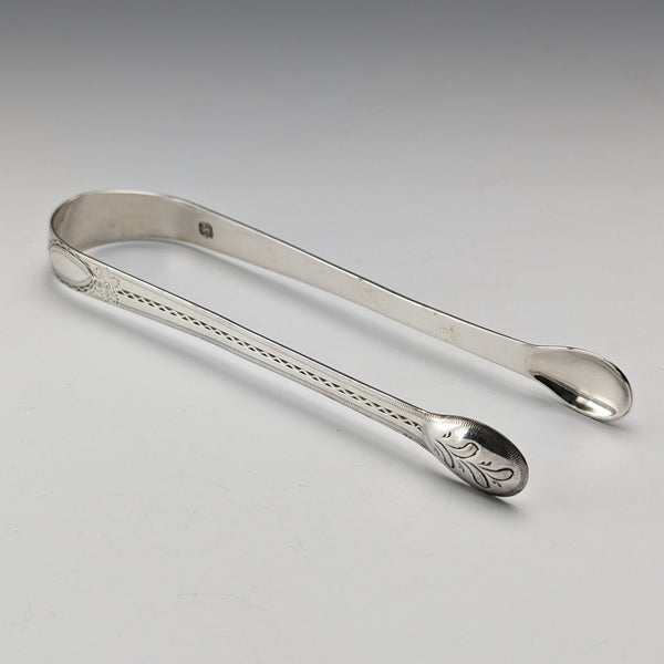 Circa 1800 British Antique Sterling Silver Sugar Tongs 25g George Smith IV