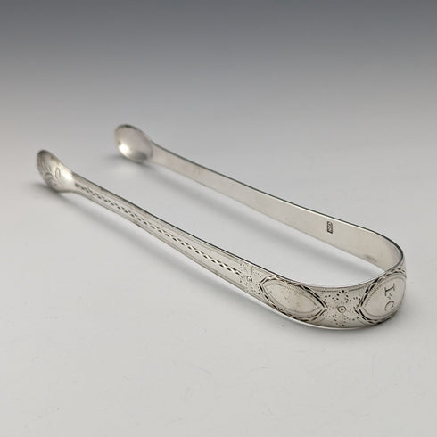 1800年頃 英国アンティーク 純銀製 シュガートング 25g George Smith IV