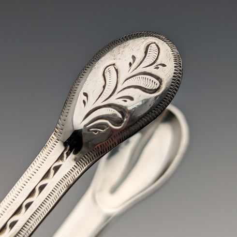 1800年頃 英国アンティーク 純銀製 シュガートング 25g George Smith IV