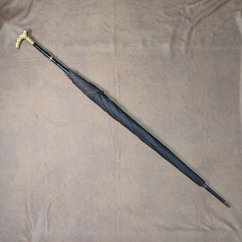 英国アンティーク レディース用アンブレラ 金張りクラッチハンドル 91cm