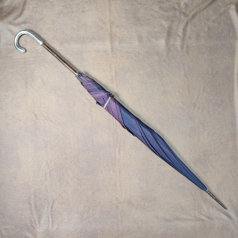 1914 British Antique Ladies Umbrella Sterling Silver Curved Handle 93cm