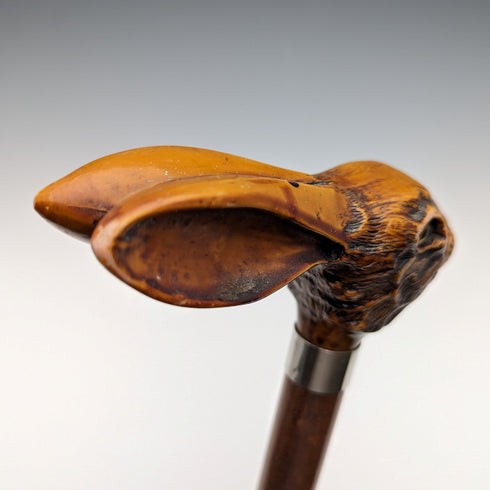 英国ヴィンテージ 紳士用ステッキ 樹脂製ラビットヘッドハンドル 90cm