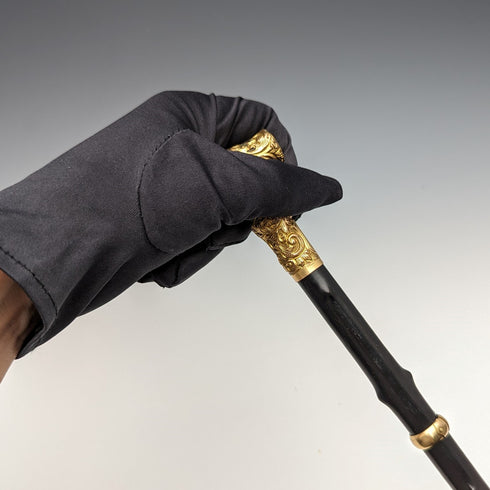 英国アンティーク レディース用アンブレラ 金張りクラッチハンドル 91cm