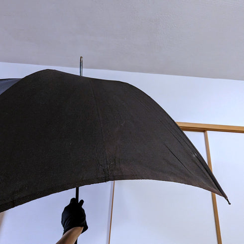 British Antique Women's Umbrella Gold Plated Clutch Handle 91cm