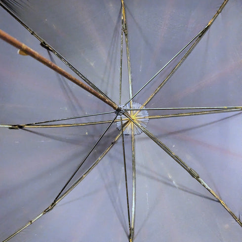 1914 年英國古董女士傘純銀弧形手柄 93 厘米