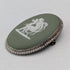 1952 British Vintage Wedgwood Sterling Silver & Green Jasperware Oval Brooch