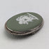 1952 British Vintage Wedgwood Sterling Silver & Green Jasperware Oval Brooch