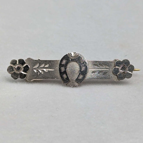 Broche de plata de ley con diseño de herradura, antigüedad británica de 1897, Ward Brothers