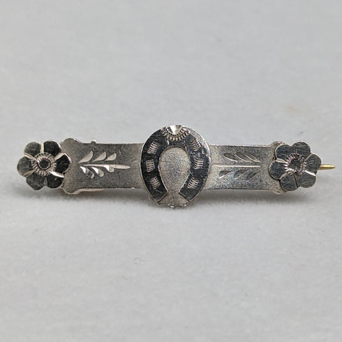 1897年 英国アンティーク 純銀製 馬蹄デザイン ブローチ Ward Brothers