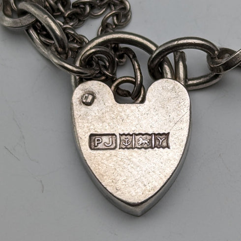 1973年 英国ヴィンテージ 純銀製 チャームブレスレット 32g