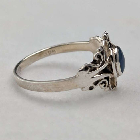 British Vintage Jewelry Bluestone Sterling Silver Ring (No. 9.5) Ring