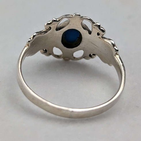 British Vintage Jewelry Bluestone Sterling Silver Ring (No. 9.5) Ring