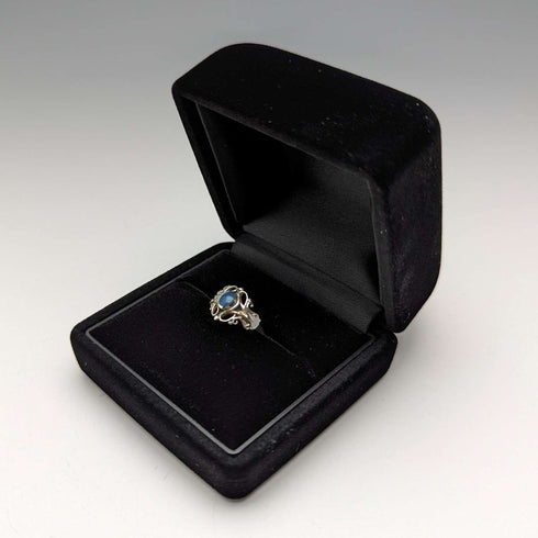 British Vintage Jewelry Bluestone Sterling Silver Ring (No. 9.5) Ring