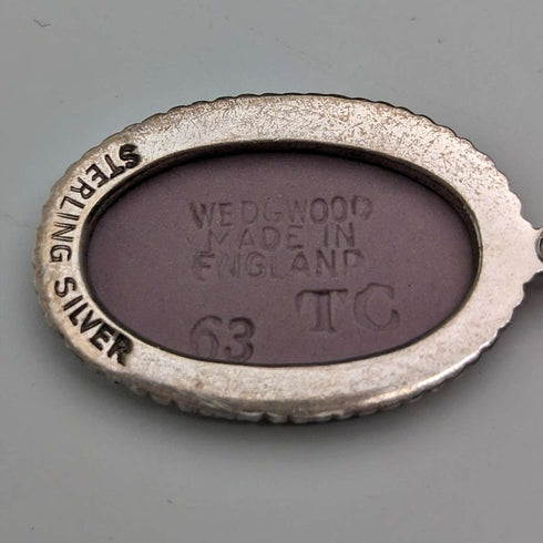 英國復古 Wedgwood 純銀丁香碧玉吊墜項鍊