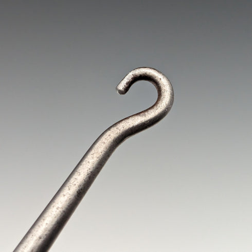 1907年 英国アンティーク 純銀ハンドル 大型ボタンフック 24cm