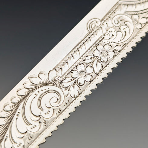 1925 年英國古董白色珍珠柄麵包刀盒裝 John Batt