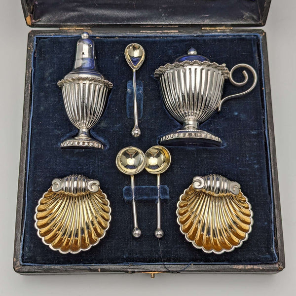 Circa 1910 British Antique Silver Plated Seasoning Container Set Boxed