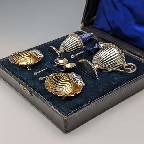 Circa 1910 British Antique Silver Plated Seasoning Container Set Boxed
