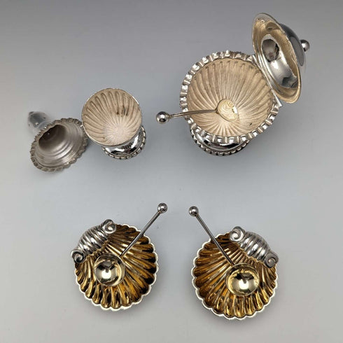 Circa 1910 British Antique Silver Plated Seasoning Container Set Boxed
