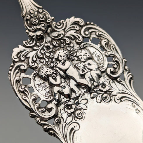 德國古董 800 銀壓花糕點盤