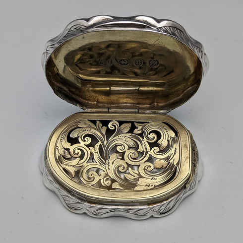 1894 British Antique Sterling Silver Vinaigrette George Unite