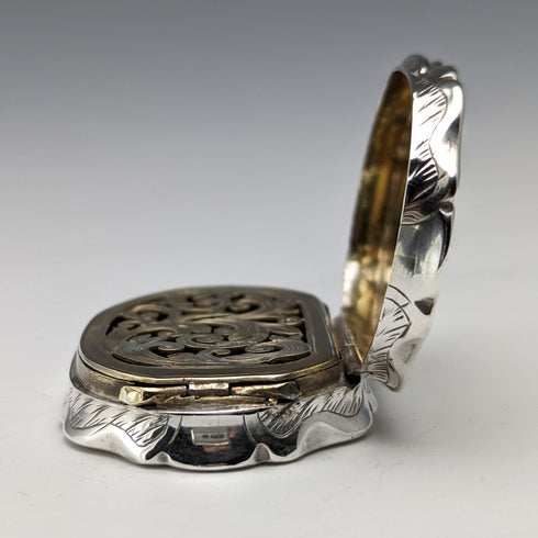 1894 British Antique Sterling Silver Vinaigrette George Unite