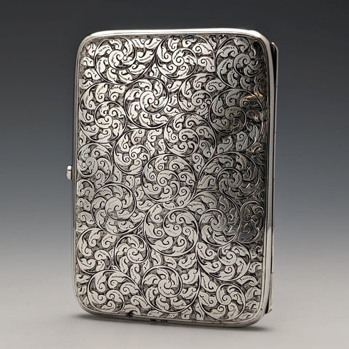 1897年 英国アンティーク 純銀製 両開き型カードケース 122g Deakin and Francis