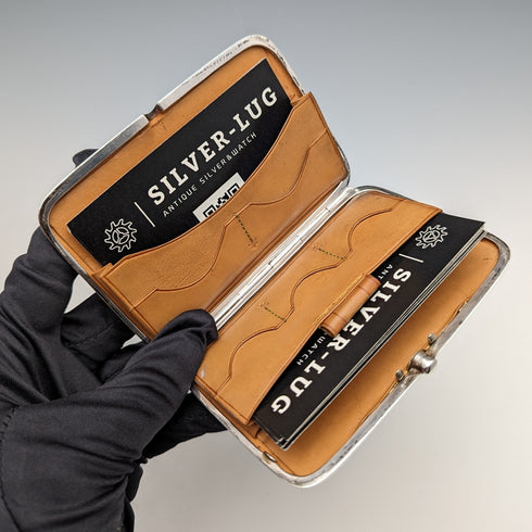 1897年 英国アンティーク 純銀製 両開き型カードケース 122g Deakin and Francis