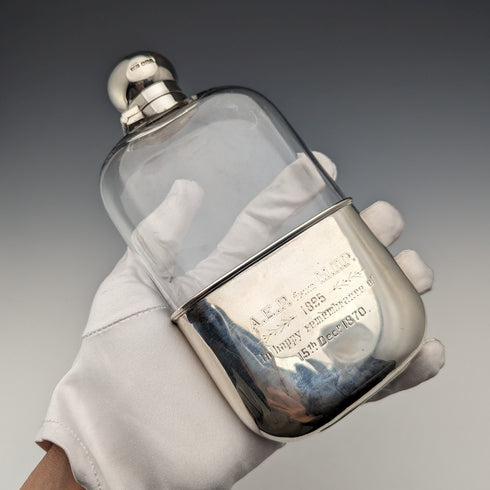 1895 年英國古董純銀和玻璃九柱酒壺 James Dixon and Sons